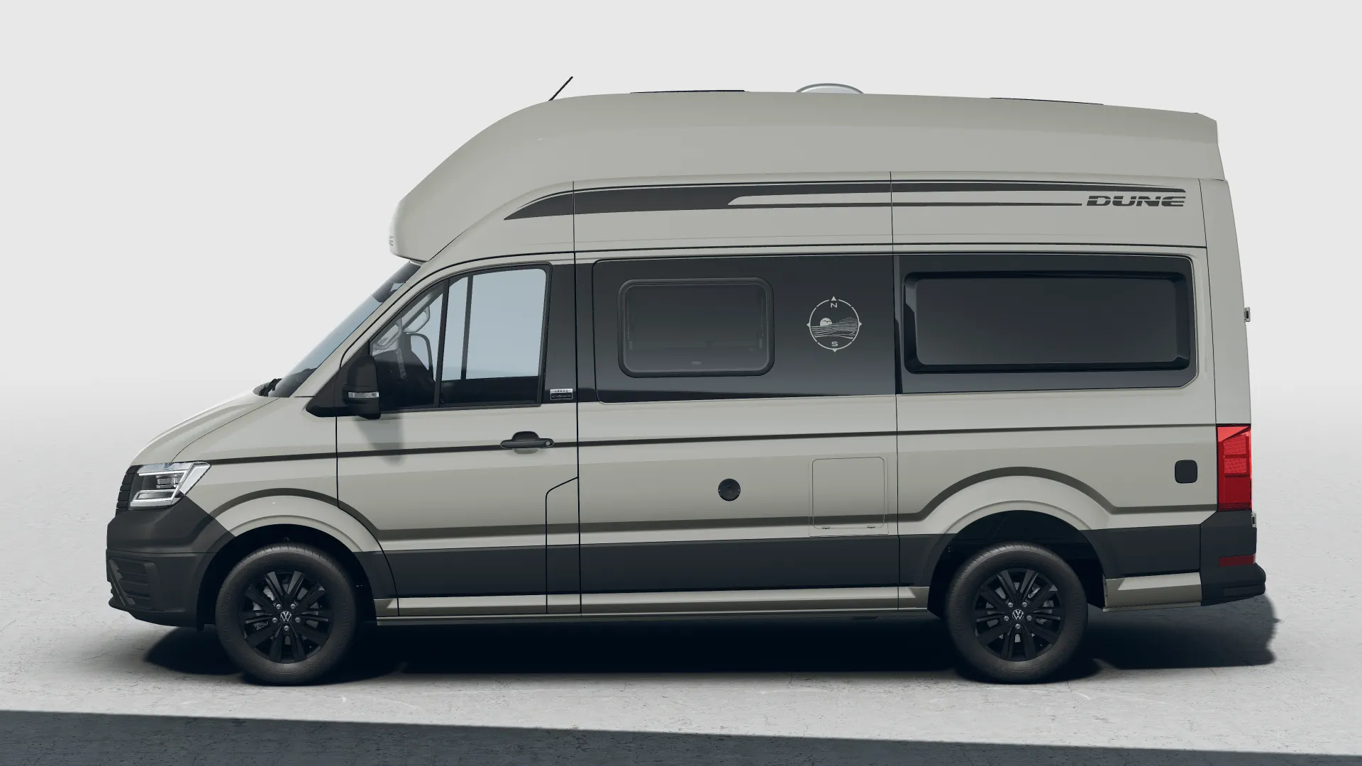 Seitenansicht des Volkswagen Grand California DUNE